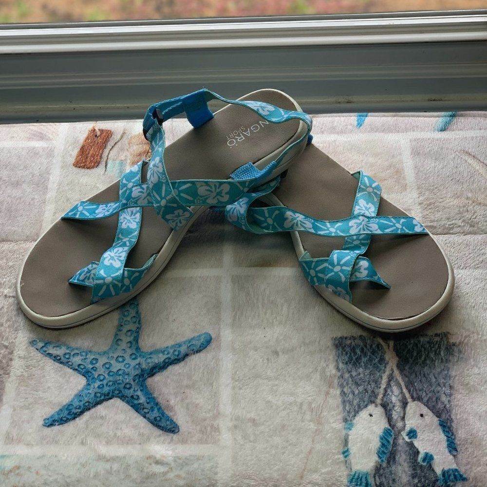 NWOT Ingaro Sport Sandals Teal & White Size 11